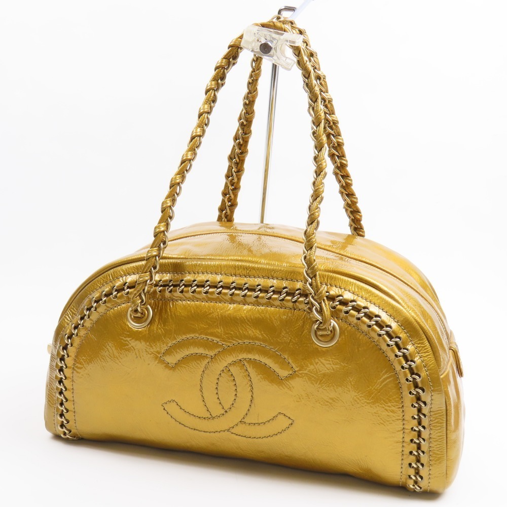 CHANEL Chain Shoulder Bag Big Coco Mark Luxury Line Patent Leather
